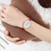 Kadın Saatler Sunkta Kırmızı Lüks Marka Moda Kuvars Bayanlar İzle Elbise Bilek İzle Basit Saat Relogio Feminino 210517