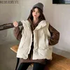 Werueruyu зимняя с капюшоном куртка без рукавов женщин ветрозащитный теплый хлопок жилет пальто повседневная утолщение жилет 211120