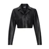 Printemps courte moto veste en cuir PU slim noire simple à poitrine vêtement de vêtement de vêtement de vêtement de vêtement en fausse couche 210430