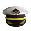 Capitaine Chapeau Mâle Seaman Big Cap Maritime Crew Blanc Marine Sailor Stage Performance Chapeaux Large Bord