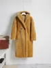 Kadın yünü karışımları orta ve uzun kalınlaşmış kapüşonlu gri tüvit ceket oyuncak ayı Kaşmir Sonbahar Kış 2022 Phyl22