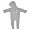 15824 Footed Newborn Romper Infant Baby Photography Prop Jammies Long Sleeve Hooded Knitted Rompers Climb Clothes