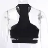 Sexy Femmal Crop Tops Moda Kobiety Bez Rękawów Cross Halter Hollow Out Slim Vest Streetwear 2021 Wiosna Lato