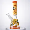 Hookahs Glass bongs Bee Style Beaker Bong With Bowl 9/7 inch 18.8mm/14.5mm Female joint 5mm Thick GID15-16