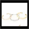 Dostawa upuszcza 2021 Spersonalizowane różowe złoto bransoletki wielowarstwowe mankiety Bransoletki Prezenty dla miłośnika mężczyzny Kobiet Wrisband Jewelry Sybu8