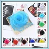 Handkerchief Home Textiles Garden Small Square Solid Color Dance Performance Scarve New CandyColored Windproof Women Silk Scarf 60x60Cm T