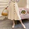 Spring Office Lady OL 2 Piece Set Women Spring White Shirts Turn Down Collar Blouse Top + Hight waist Single Breasted Skirt Suit 210514