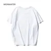 Moinwater Frauen Schwarz Weiß T-Shirts Dame Solide Baumwolle Tees Kurzarm T-shirts Weibliche Sommer Tops für Frau MT1901 220312