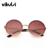 Trend Luxury Round Sunglasses Women Men Purple Shades Brand Designer Rimless Sun Glasses Pearl Chain Decoration For Female3898489