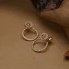 LByzHan Micro Pave Zircon Front And Back Circle Stud Earrings For Women 2021 New Jewelry Delicate Earings Whole4692036