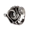Drop Jewelry Nature Born Killers Men S925 Sterling Sliver Animal Snake Ring Size 7~12 for Adult Gift