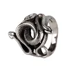 Soltar jóias natura nascidas assassinos Men S925 Sterling Sliver Animal Ring tamanho 7 ~ 12 para presente adulto1540037