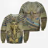 Hoodies masculino moletons elegante rei egípcio tutanchamun arte 3d global hoodie harajuku moda pulôver unisex casual
