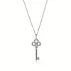 Lyxvarumärke Small Key Necklace S925 Silver Pendant Full Diamond High Quality Zircon Inlaid Fashion Jewelry Wholesale5768305