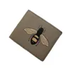 Hochwertige Männer Tier Kurzerbiette Leder Black Schlange Tiger Bienenbrieftaschen Frauen Luxus -Geldbörsen -Kartenhalter mit Geschenkbox