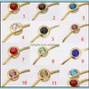 Solitaire Ring Rings Jewelry 12 Colors Birthstone Mirror Polish Stainless Steel For Womens Mens Lovers Fashion Gifts Drop Delivery 2021 1C8K