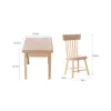 5 stks / set Eettafel Stoel Model 1:12 Dollhouse Miniatuur Houten Meubels Toy Set DIY