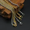 Acessórios de casamento Jóias de jóias colares de aço inoxidável Corrente Twisted Chain Chain Gold Color Declaração Fina 3mm 4mm 5mm