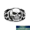 Vintage Silber Farbe Domineering Herren Totenkopf Ring Punk Rock 3D Stereoskopisches Skelett Biker Ringe für Männer Männlich Hip Hop Schmuck Fabrikpreis Expertendesign Qualität