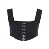 Mall Goth Goth Black Cropped Tops Vintage Bodycon Sexy Tank Top E Girl Punk Casual Summer Basic Tanks Women Streetwear 210401