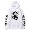 Kawaii kamado demon slayer rolig japan anime hoodies för män söt manga tryck mode high street oversized sweatshirt h0910