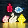 3d LED-vägg nattlampor Dolphin Bear Giraffe Marquee Leds Heminredning Luminaria Wal Ltable Desk Lamp Light