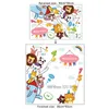 Tecknade djur dörrklistermärkear Polar Bear Monkey Elephant Wall Sticker för barnrum Konst Dekorativa vinyler för väggar Avtagbara 210420