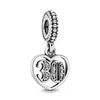 Mutter-Tochter-Herz-Charm aus Sterlingsilber, zarte Perlen für Pandora-Charm-Armband-Schmuck