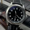 Klockor Män Luxury Brand 1884 Unitime Clear Arabic Nummer Markörer Mens Automatisk Ljus Black Dial 46mm Diameter Date Watch Travel Wristwatches