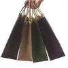 40PCS Fashionable Kraft Paper Presentväska med handtag / shoppingkassar / julbrunt packning väska / utmärkt kvalitet 21x15x8cm 210724