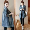 Costumes pour femmes Blazers Jeans Manches trois-quarts Long Blazer Femmes Slim Fit Korean Office Wear Plus Size Casacas Para Mujer Womens Clothin