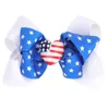 July 4th Hair Bow Clip Flag Hairpin For Kid Girl American Independence Day Heart Star Barrette Accessory Hairbands Ribbon Bowknot2158213