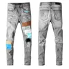 Célèbre Arrivée Mens Designer Am-Jeans Classique Patch Ours Pantalon Droit Marque Zipper Marbling Fluff Slim-leg US Taille 29-40274x