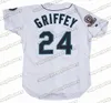 24 Ken Griffey Jr. 1995 75. 3 Alex Rodriguez genähte weiße grüne hochwertige Baseball-Trikots auf Lager