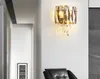 Современный янтарь / дымный хрусталь настенный светильник светлая гостиная украшения спальня кроватью к тумбочкой настенный светильник дома декор золотом Sconce крытое освещение