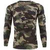 Camuflagem de secagem rápida de verão camisetas Respirável Roupa militar de manga comprida ao ar livre Caça ao ar livre Caminhada Camping Escalando Camisas 210726