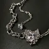 Оригинальный дизайн Love Zircon Lava текстуры веревочки узел цепь шить кулон ожерелье мода личности ювелирные аксессуары