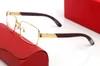 クラシックスクエアメンズ女性サングラスブランドの光学フレームクリアレンズゴールデンメタル装飾デザイン木製脚ビジネスカジュアルメガネ