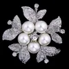 Broches Broches Jewelrypins Bijoux Sier Ton Doré Clair Strass Cristal Fleur Filles Mode Perle Broche De Mariage Bouquet De Mariée Goutte