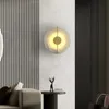 Lampa ścienna Nowoczesne Kreatywne LED Restauracja Apartament Guest House Europejski Styl Marmur Miedź Okrągłe Dekoracje Oświetlenie Oprawy