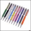 Ballpoint Pens Writing Supplies Office & School Business Industrial 20 Pcs Crystal Pen Metal Gift Capacitor Student Stationery Promotion 220