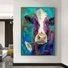 Oil Painting Printed on Canvas Prints Cow Flower Poster Wall Art Pictures For Living Room Modern Home Decor Indoor Decoration