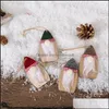 Festlig festtillbehör Hem GardenPlaid Santa Claus Julgran Hängande prydnad Trä Felt Faceless Dolls Toys Kids Gifts Xmas Decora