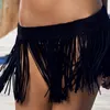Women Beach Wear Sexy Tassels Fringe Elastic Mini Skirt Waist Crochet Wrap Bikini Cover Up Bathing Suit Women's Swimwear