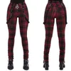 Plaidbyxor Kvinnor Hög midja Y2K Punk byxa sommarfjäder Streetwear Woman Fashion Slin Fit Patchwork Zipper Gothic 211115