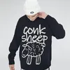 كنزة رجالية Conk Sheep Cartoon Dark Women Sweater الكورية خمر عادية س الرقبة نمط فاسق ملابس الشارع الشهير Harajuku Kawaii Ulzzang