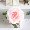 30pcs / lot 12cm grand blanc artificiel rose soie têtes de fleurs bricolage décoration de mariage couronne scrapbooking artisanat fausses fleurs 210624