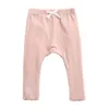 Höst Nyfödda Baby Girls Leggings Bowknot Ribbed Småbarn Kids Skinny Byxor Spädbarn Byxor 210413