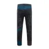 Hommes Hip Hop Rainbow Splash Ink Jeans Slim Fit Genou Élastique Plissée Jeans Pantalon À La Mode Hommes Biker Denim Jeans Pantalon C0607