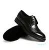 Mode- De Hotest Designer Herenleer schoenen met kant, casual, comfortabele veterschoenen, zwart en bruin handgemaakte meer maten